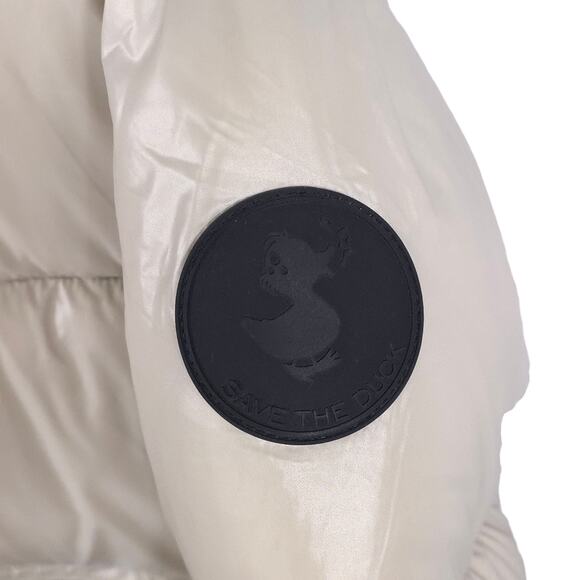 SAVE THE DUCK Shira Puffer Jacket Bomber Coat Off White Warm Plumtech Down - Picture 3 of 14